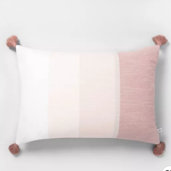 Hearth & Hand Other - Color Blocked Stripe Tassel Throw Pillow - Hearth